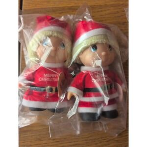 2-Precious Moments-1991‎ Merry Christmas Hi Babies 5" Doll Plus 1 Valentine Boy